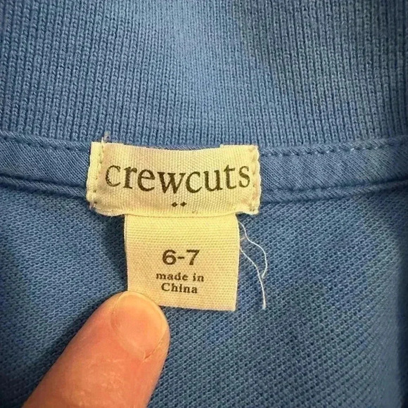 Crewcuts Long Sleeve Boy Polo Blue with Crab size 6-7 - Picture 5 of 7